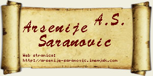 Arsenije Šaranović vizit kartica